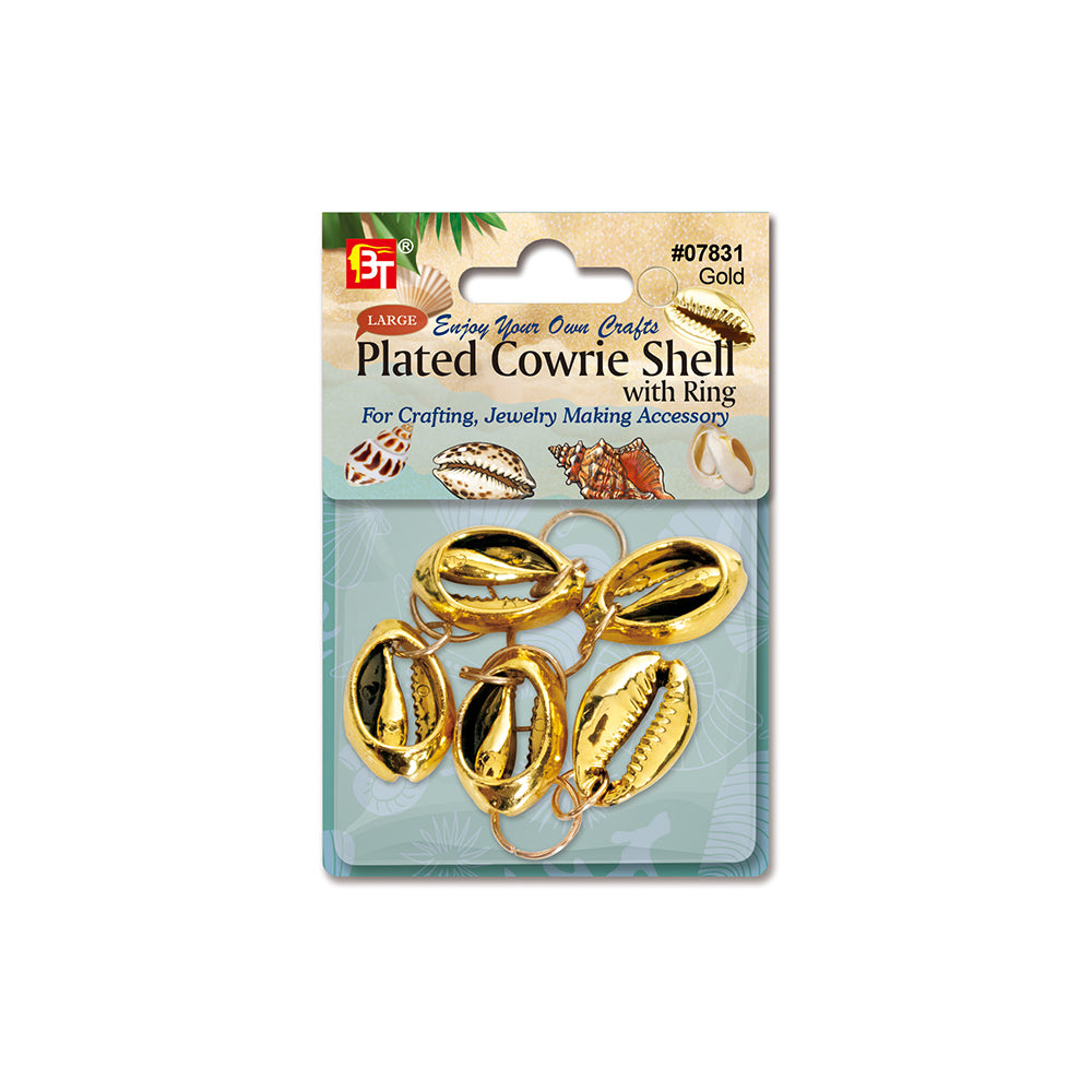 Large Plated Cowrie Shell with Ring