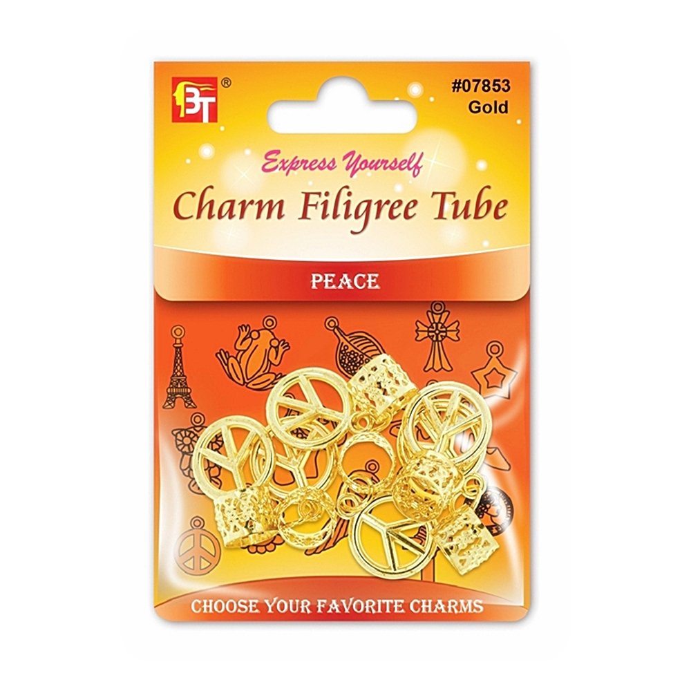 CHARM FILIGREE TUBE 6PCS/PACK (PEACE)