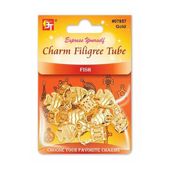 CHARM FILIGREE TUBE 6PCS/PACK (FISH)