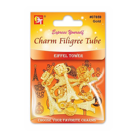CHARM FILIGREE TUBE 6PCS/PACK (EIFFEL TOWER)