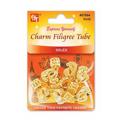 CHARM FILIGREE TUBE 6PCS/PACK (SOLES)