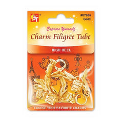 CHARM FILIGREE TUBE 6PCS/PACK (HIGH HEEL)
