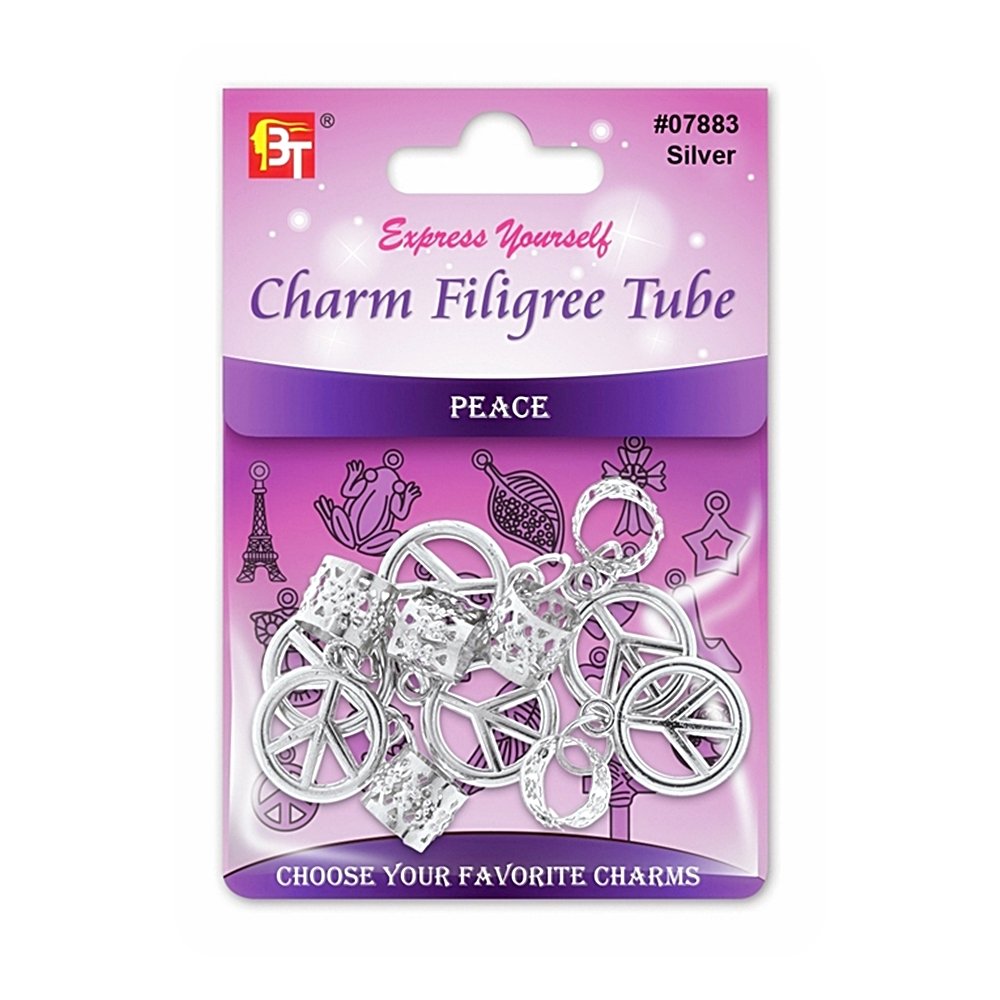 CHARM FILIGREE TUBE 6PCS/PACK (PEACE)