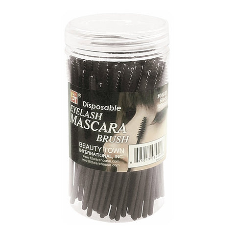 DISPOSABLE EYELASH MASCARA BRUSH - JAR 100 PCS (BLACK)