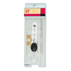 DIAMOND PUNCTURE BLACK GRIP SLANT TIP TWEEZER