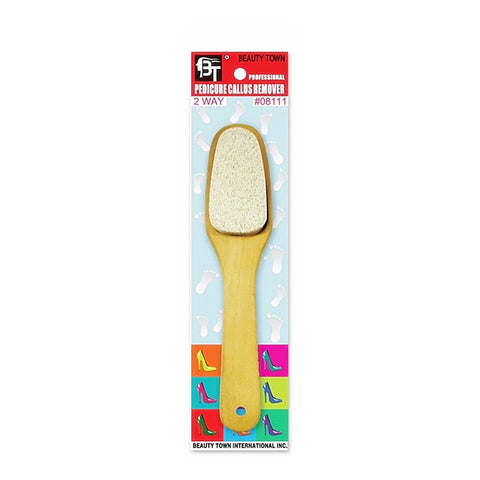 PEDICURE PUMICE STONE WOOD FILE 2-WAY (PADDLE SHAPE)