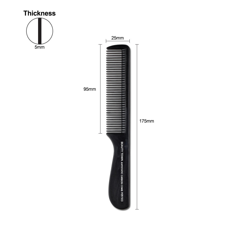 CARBON CLIPPER COMB WITH HANDLE (175 X 25 X 5 MM)