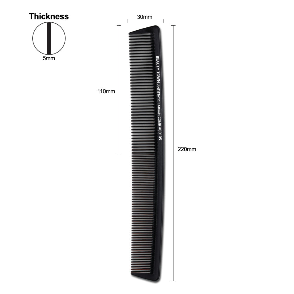CARBON STYLING COMB (220 X 30 X 5 MM)