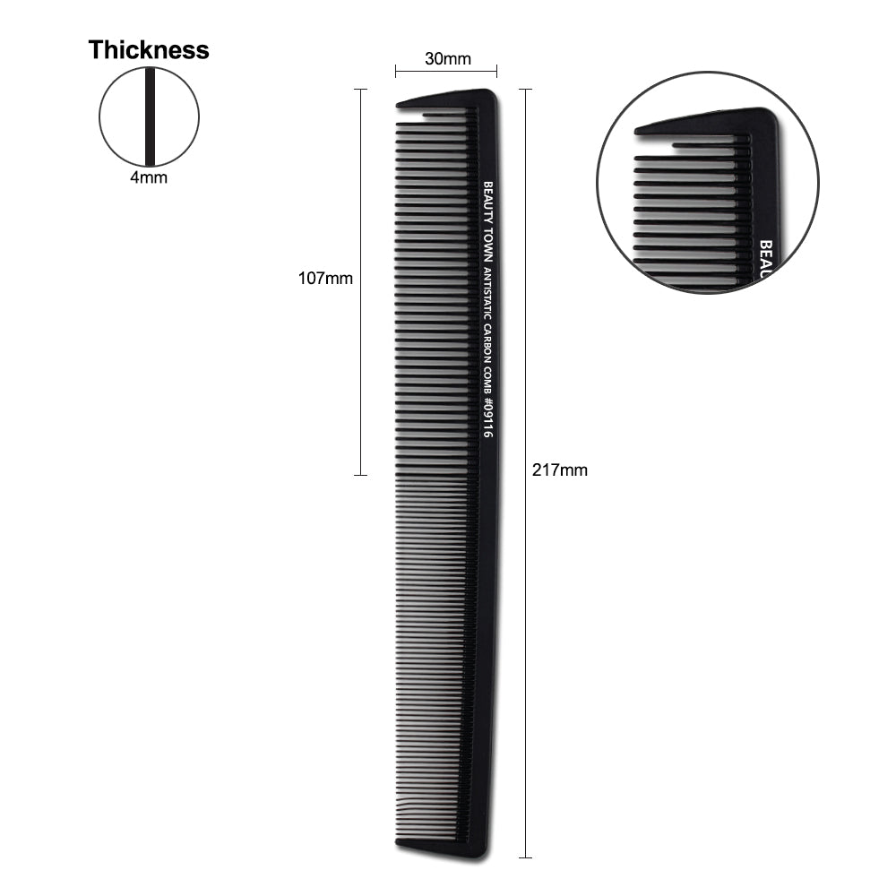 CARBON STYLING COMB (217 X 30 X 4 MM)