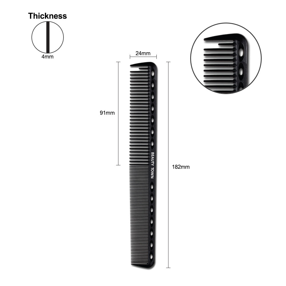 CARBON WIDE TEETH STYLING COMB (182 X 24 X 4 MM)