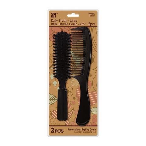 PLASTIC COMB SET DAILY BRUSH 7.5