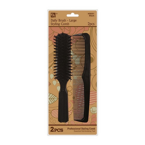 PLASTIC COMB SET DAILY BRUSH 7.5