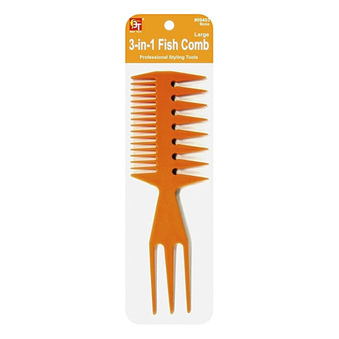 PLASTIC COMB 3-IN-1 FISH COMB LARGE (BONE)