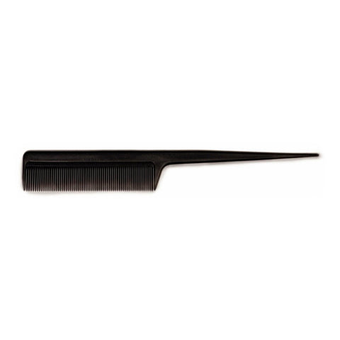 PLASTIC FINE TOOTH TAIL COMB 12PCS BULK PACK - BLACK