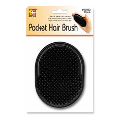 POCKET HAIR BRUSH PALM-GRIP (BLACK)