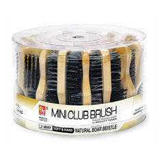MINI NATURAL BOAR BRISTLE TWO-WAY CLUB BRUSH HARD-SOFT (18PCS-Jar)
