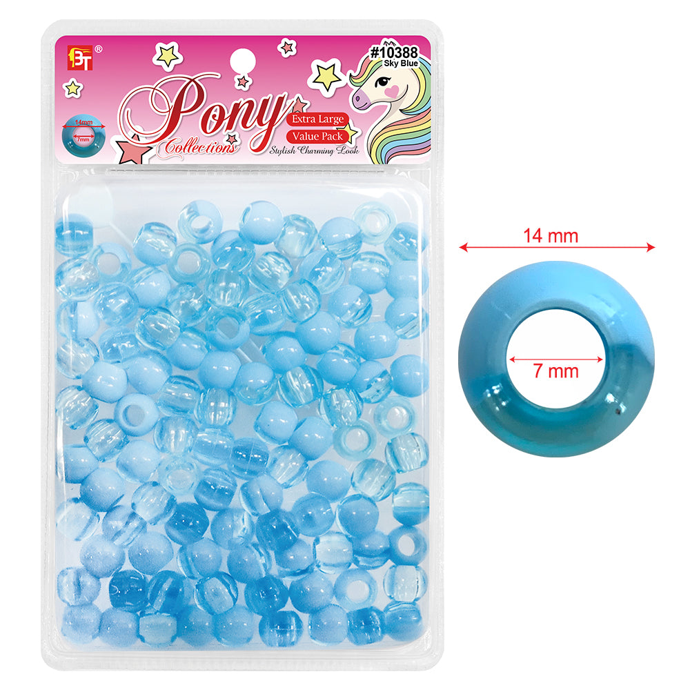 EXTRA LARGE CLEAR TWO TONE ROUND BEADS VALUE PACK