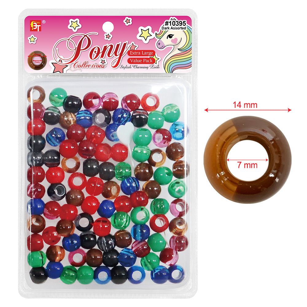 EXTRA LARGE CLEAR TWO TONE ROUND BEADS VALUE PACK