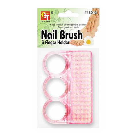 NAIL BRUSHES ASSORTED COLOR 12PCS (3 FINGER HOLDER)