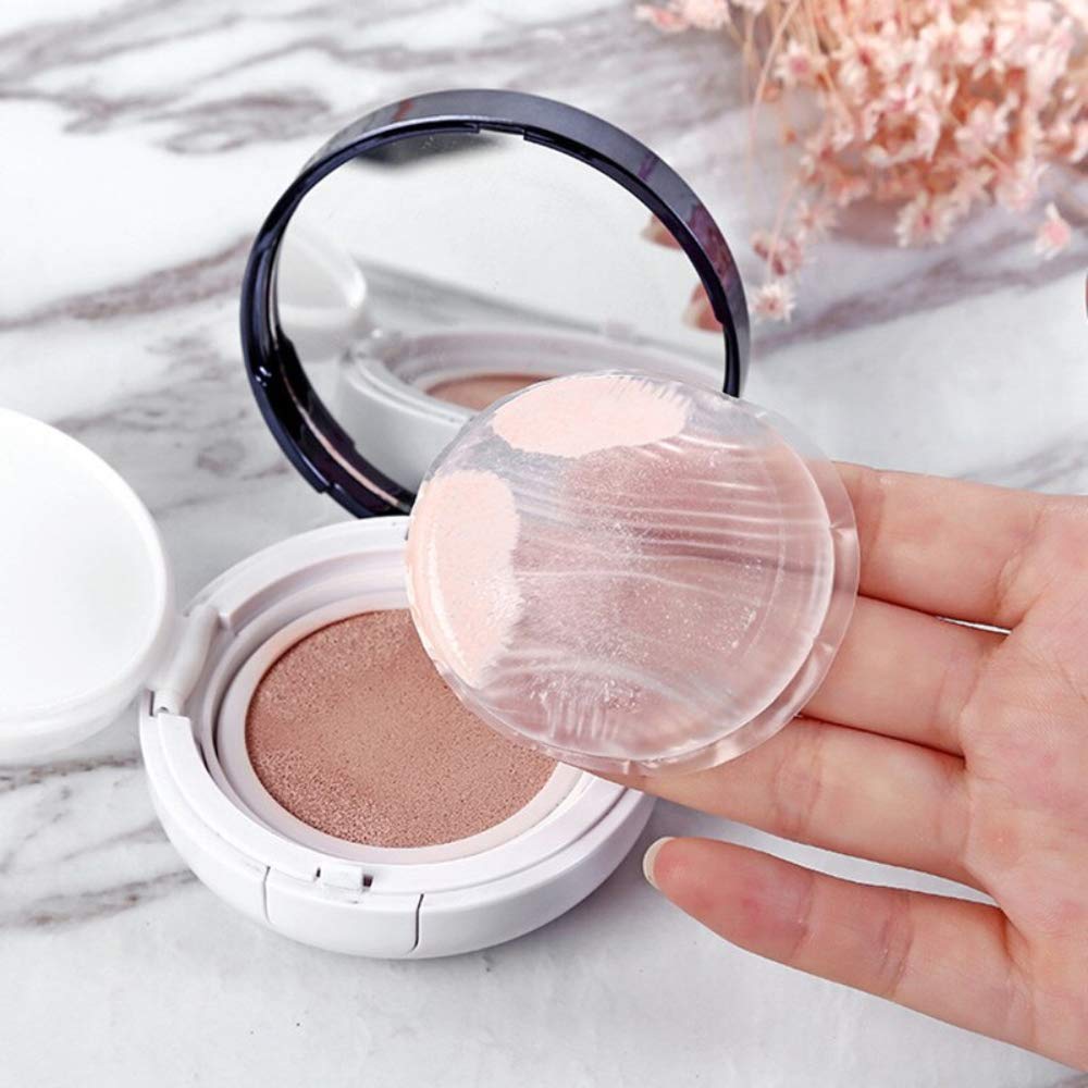 CLEAN SILICONE MAKEUP APPLICATOR WITH RIBBON STRAP (CLEAR-ROUND)