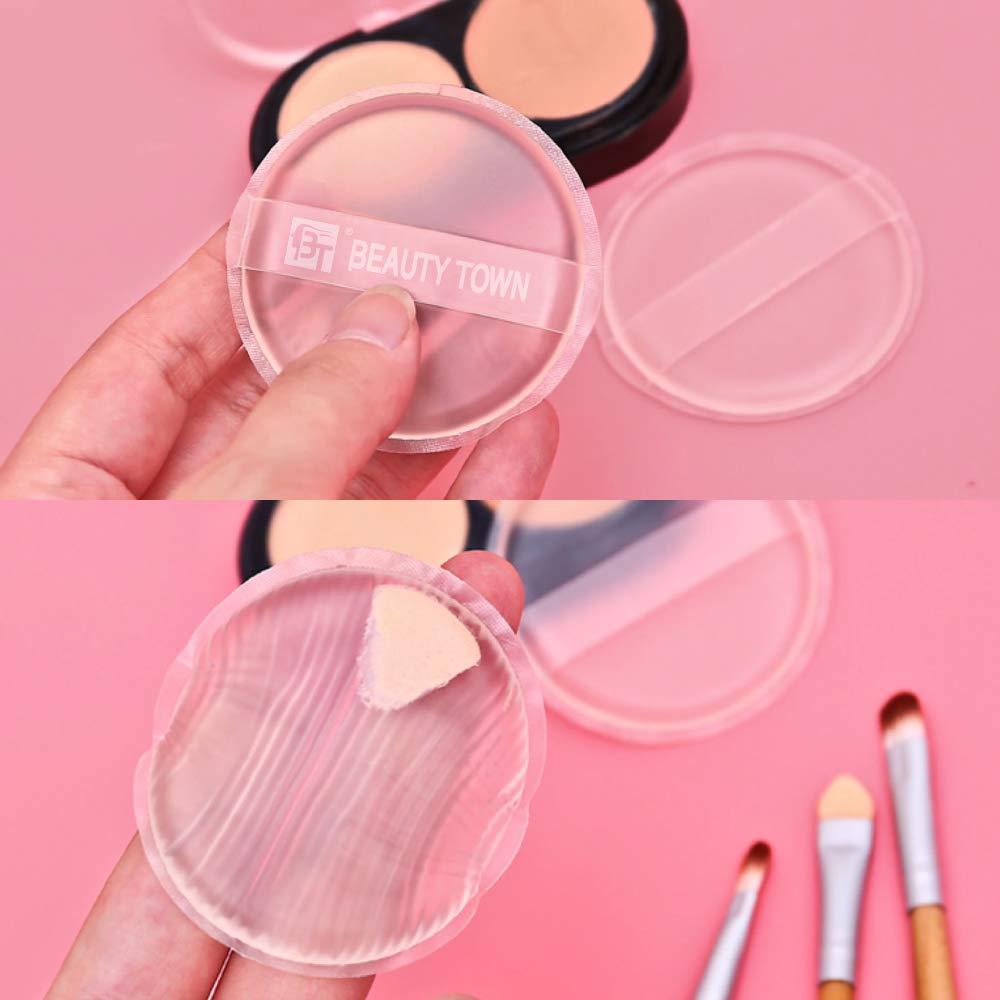 CLEAN SILICONE MAKEUP APPLICATOR WITH RIBBON STRAP (CLEAR-ROUND)