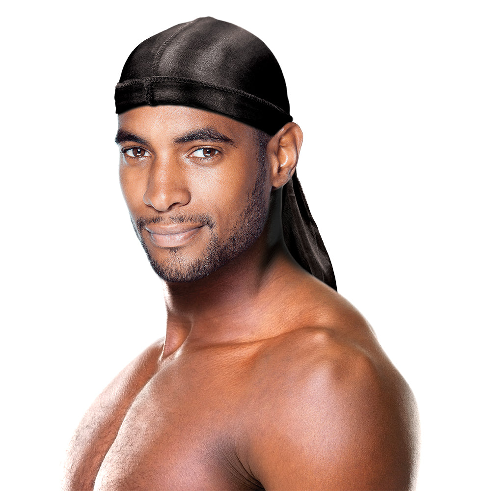 PREMIUM QUALITY COCONUT OIL TREATED SHINE SILKY DURAG WITH LONG TAIL