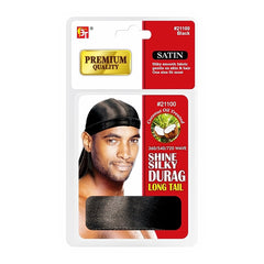 PREMIUM QUALITY COCONUT OIL TREATED SHINE SILKY DURAG WITH LONG TAIL