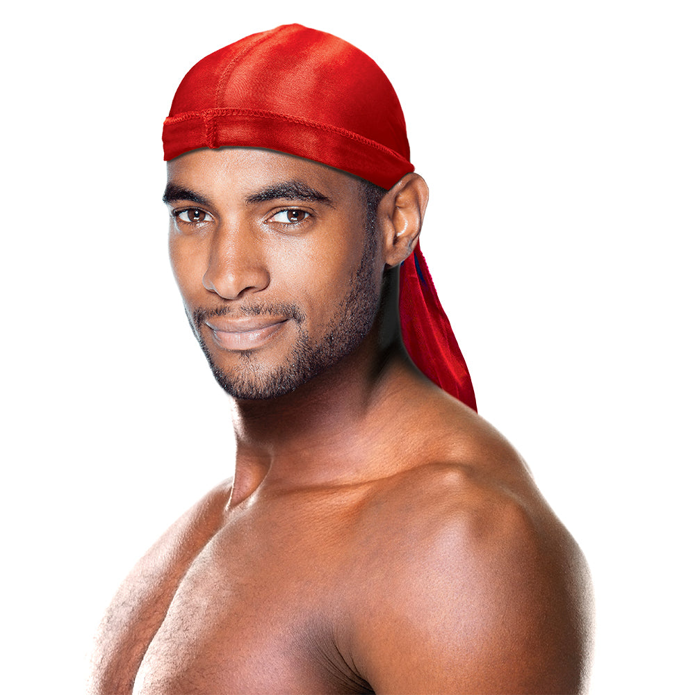 PREMIUM QUALITY COCONUT OIL TREATED SHINE SILKY DURAG WITH LONG TAIL