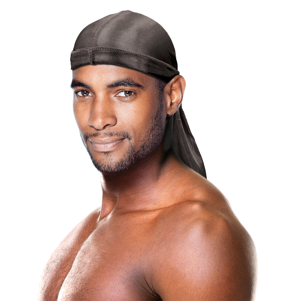 PREMIUM QUALITY COCONUT OIL TREATED SHINE SILKY DURAG WITH LONG TAIL