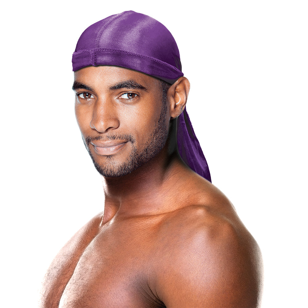 PREMIUM QUALITY COCONUT OIL TREATED SHINE SILKY DURAG WITH LONG TAIL