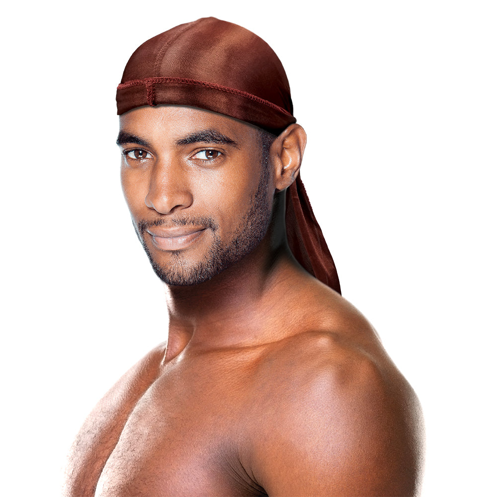 PREMIUM QUALITY COCONUT OIL TREATED SHINE SILKY DURAG WITH LONG TAIL