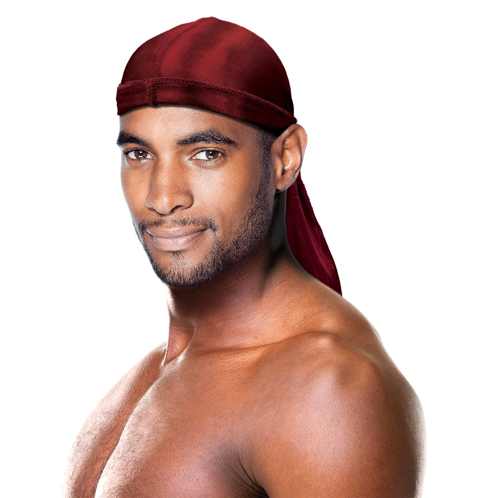 PREMIUM QUALITY COCONUT OIL TREATED SHINE SILKY DURAG WITH LONG TAIL