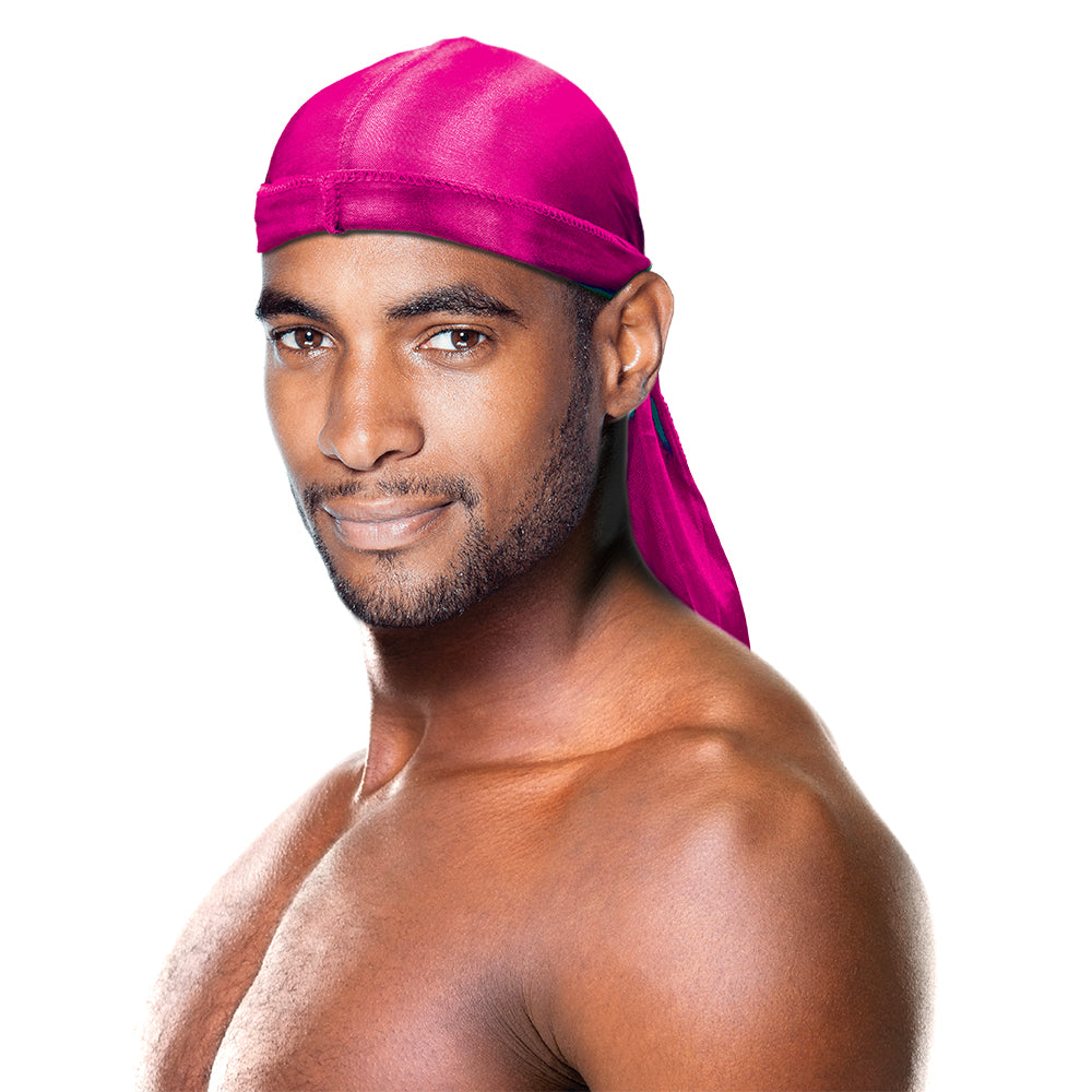 PREMIUM QUALITY COCONUT OIL TREATED SHINE SILKY DURAG WITH LONG TAIL