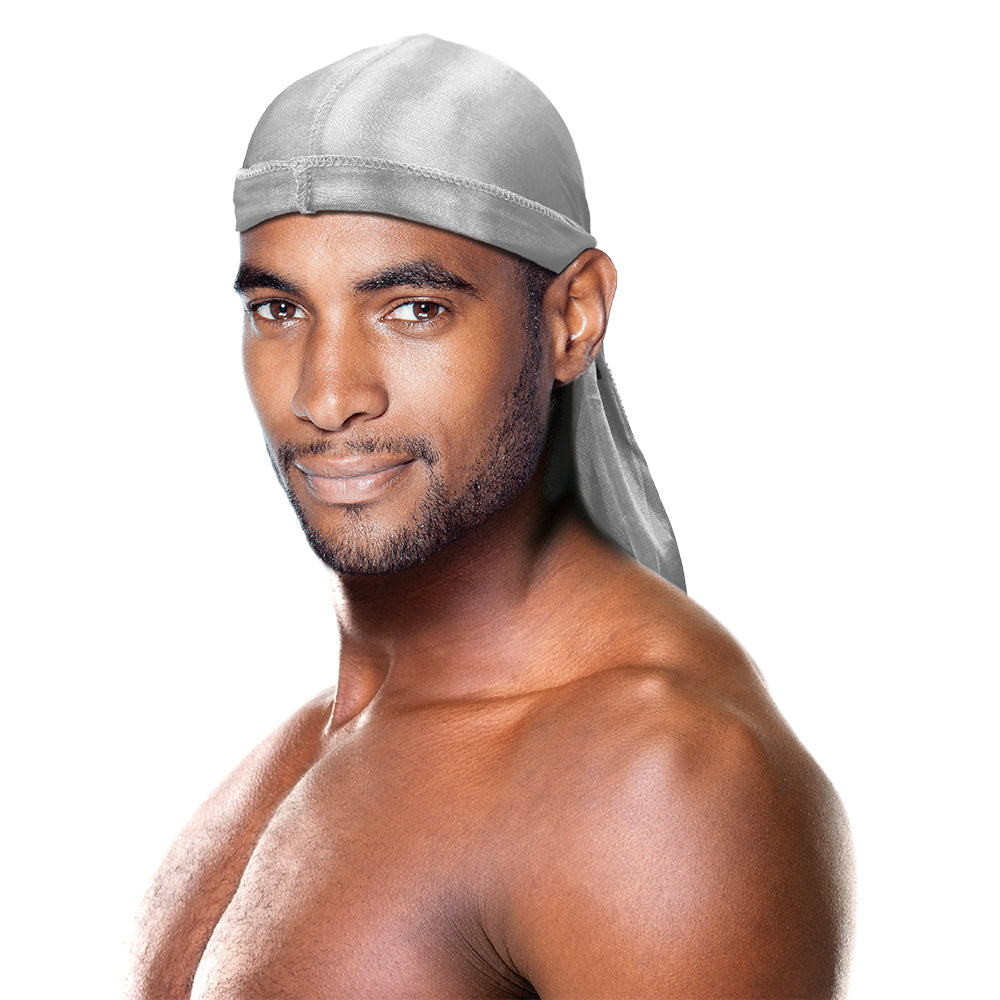 PREMIUM QUALITY COCONUT OIL TREATED SHINE SILKY DURAG WITH LONG TAIL