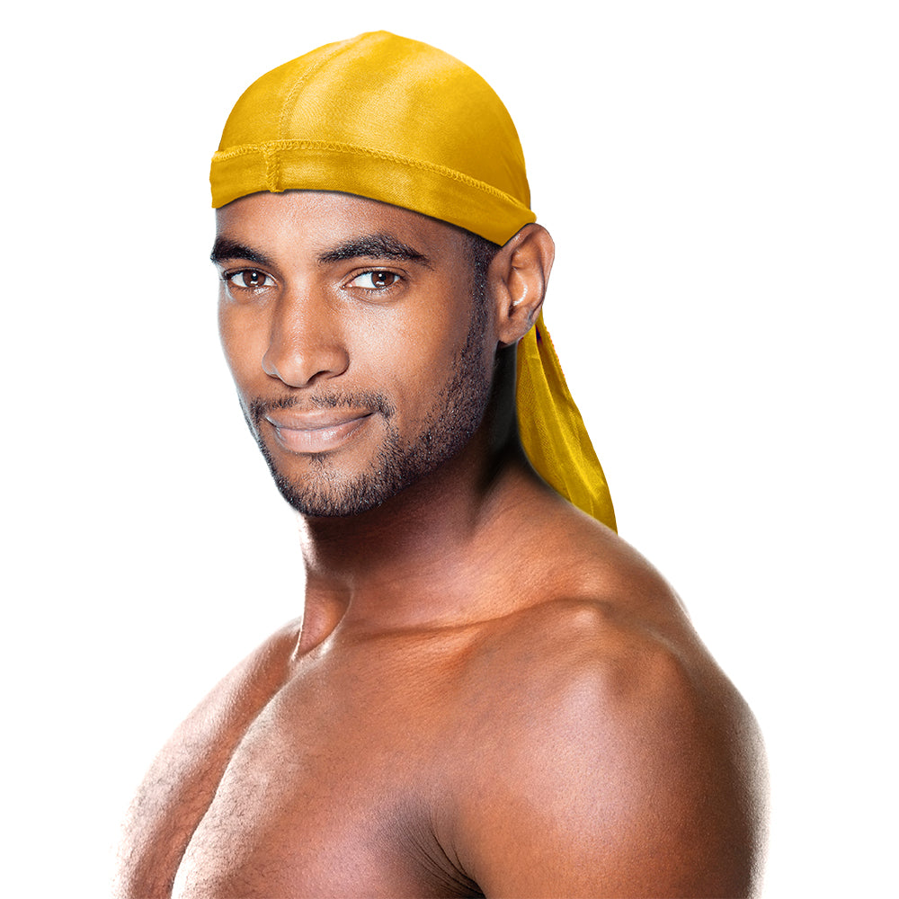 PREMIUM QUALITY COCONUT OIL TREATED SHINE SILKY DURAG WITH LONG TAIL