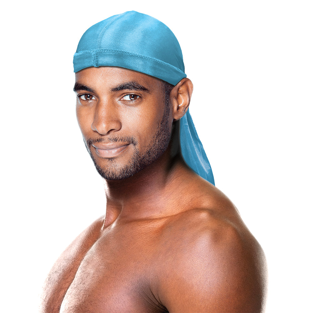 PREMIUM QUALITY COCONUT OIL TREATED SHINE SILKY DURAG WITH LONG TAIL