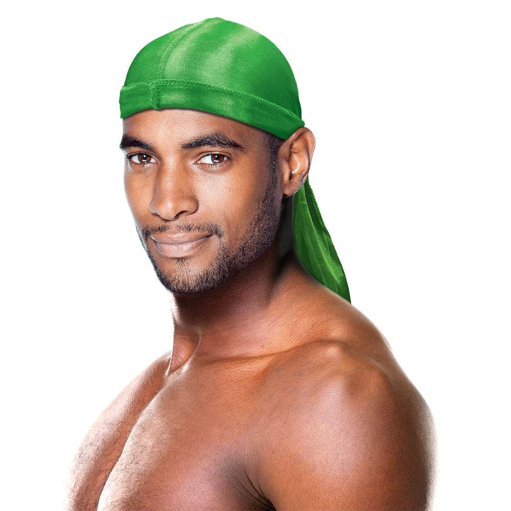 PREMIUM QUALITY COCONUT OIL TREATED SHINE SILKY DURAG WITH LONG TAIL