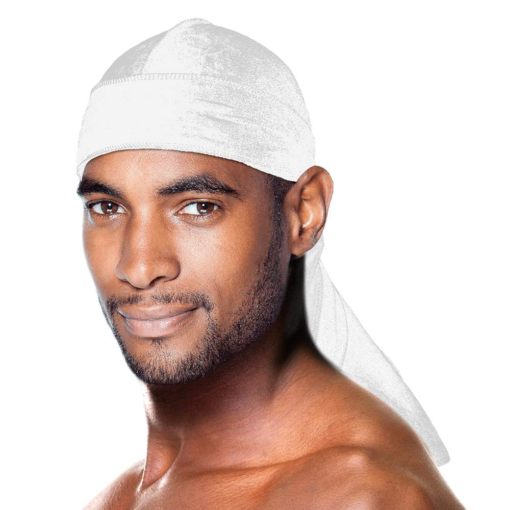 PREMIUM QUALITY COCONUT OIL TREATED VELVET DURAG WITH LONG TAIL