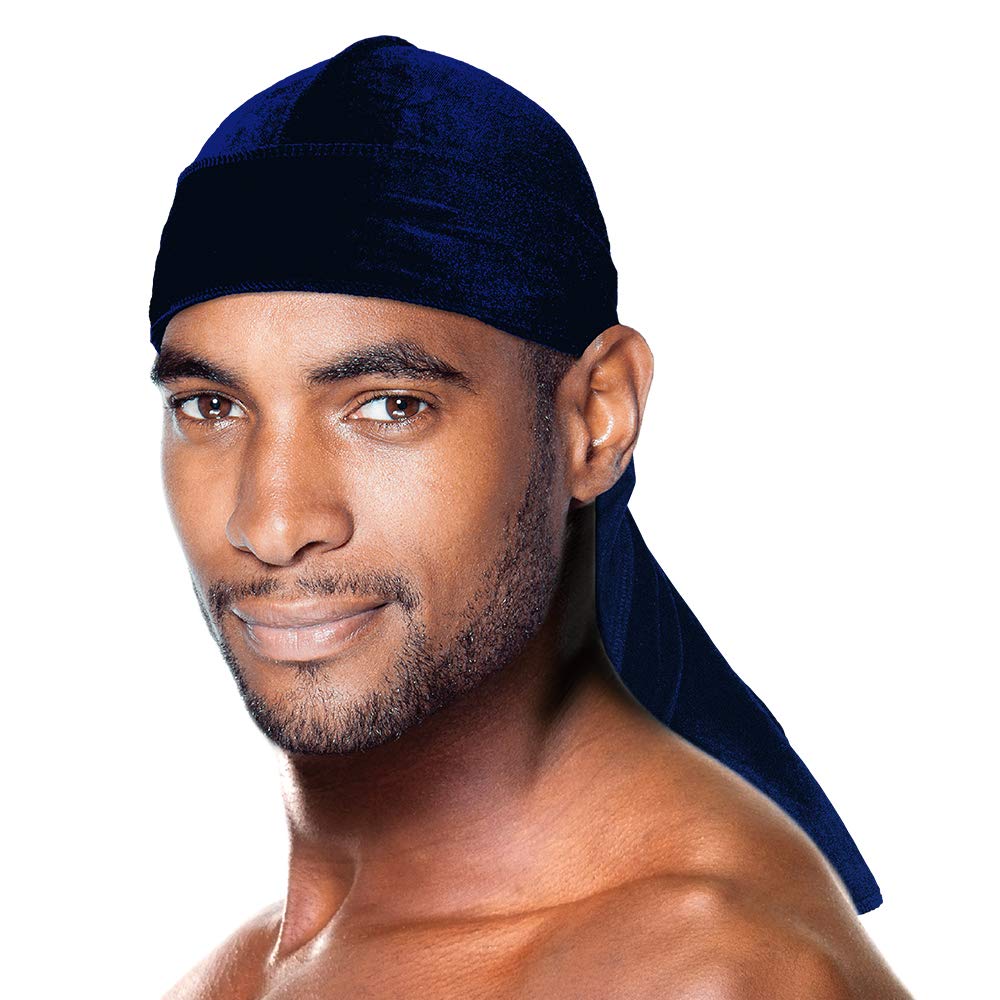 PREMIUM QUALITY COCONUT OIL TREATED VELVET DURAG WITH LONG TAIL