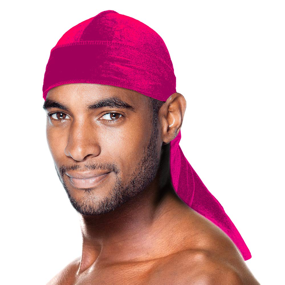 PREMIUM QUALITY COCONUT OIL TREATED VELVET DURAG WITH LONG TAIL