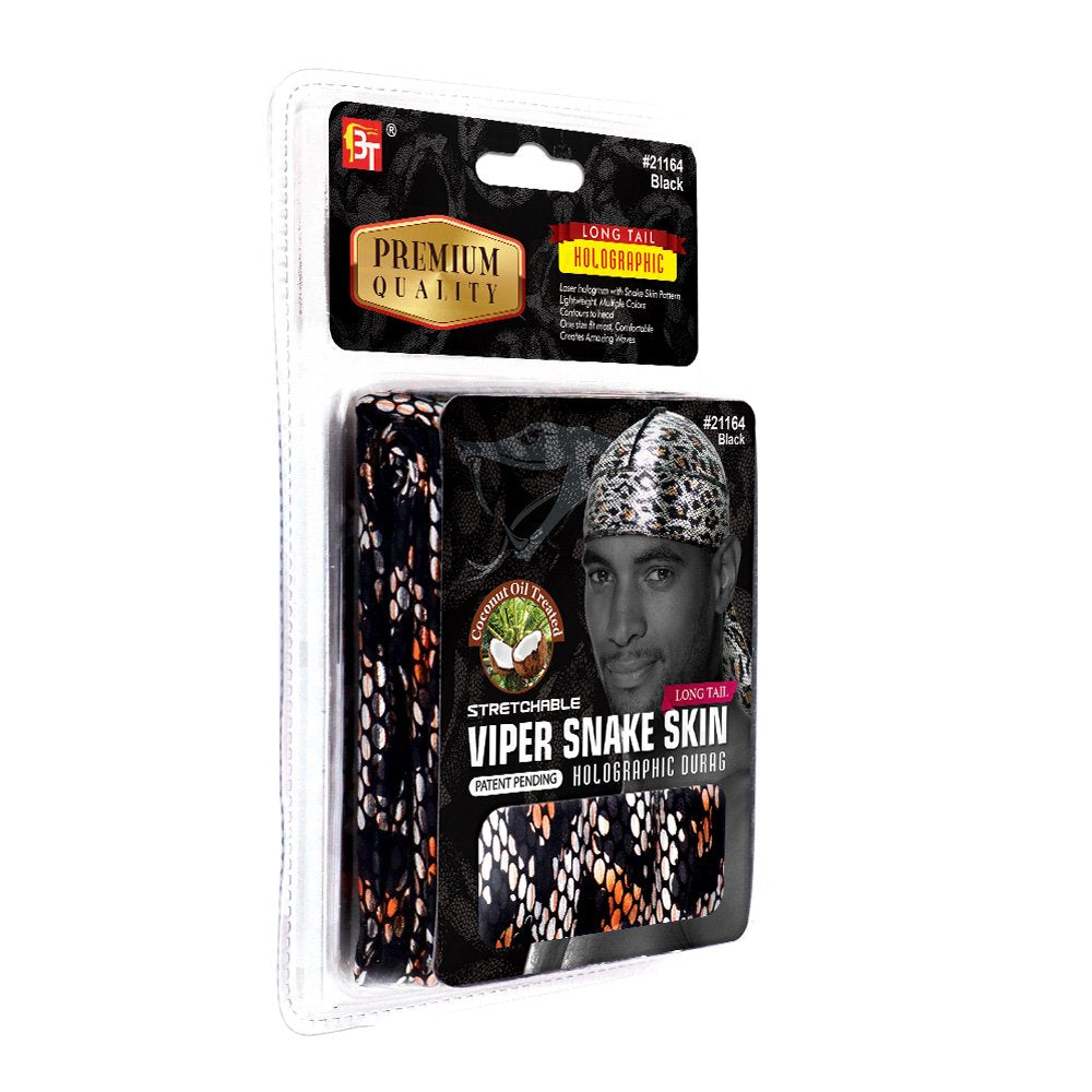 STRETCHABLE VIPER SNAKE SKIN HOLOGRAPHIC DURAG