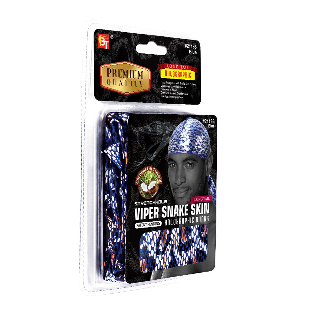 STRETCHABLE VIPER SNAKE SKIN HOLOGRAPHIC DURAG