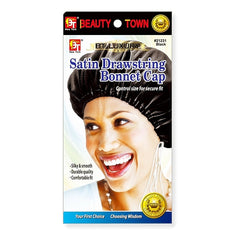 SATIN DRAWSTRING BONNET CAP