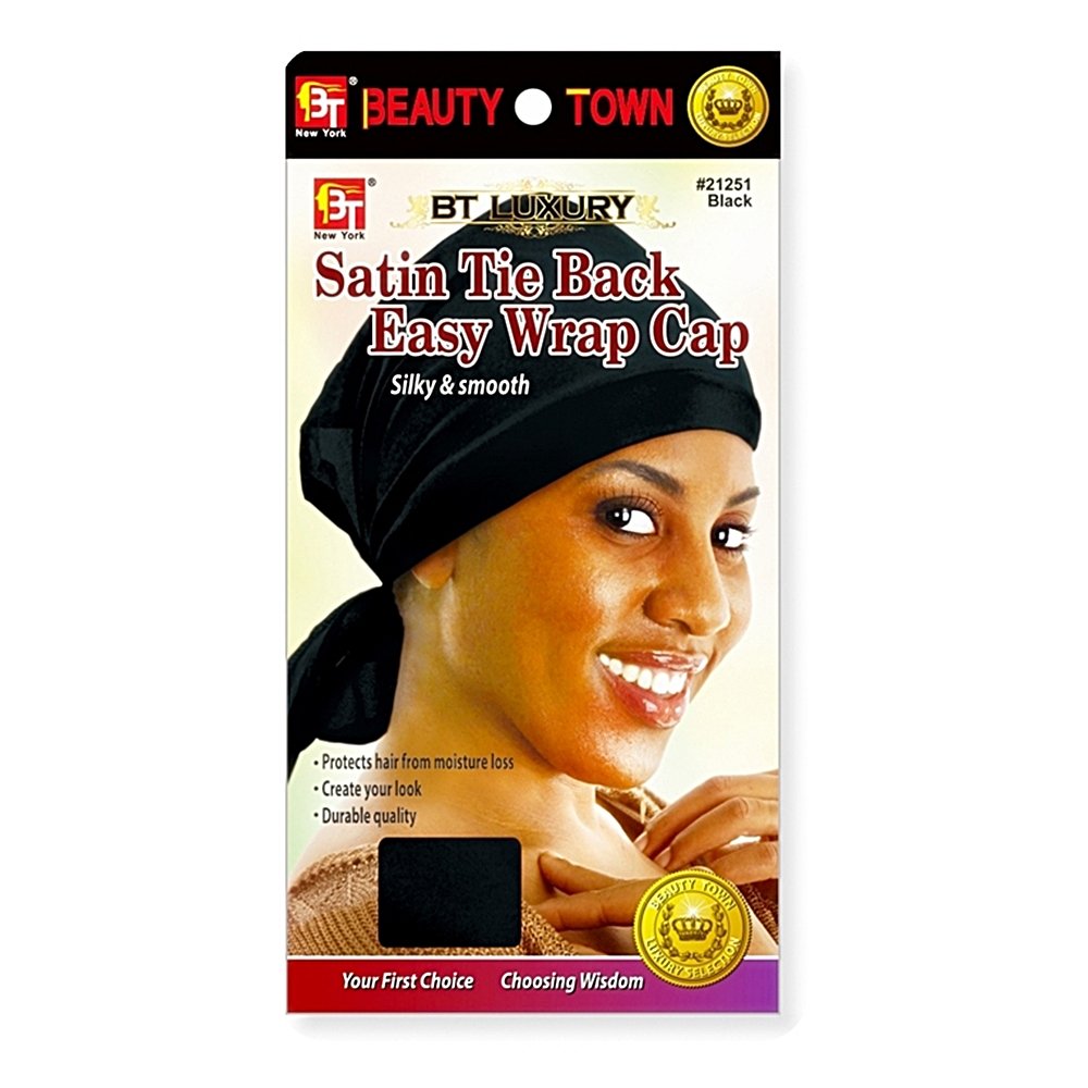SATIN TIE BACK EASY WRAP CAP