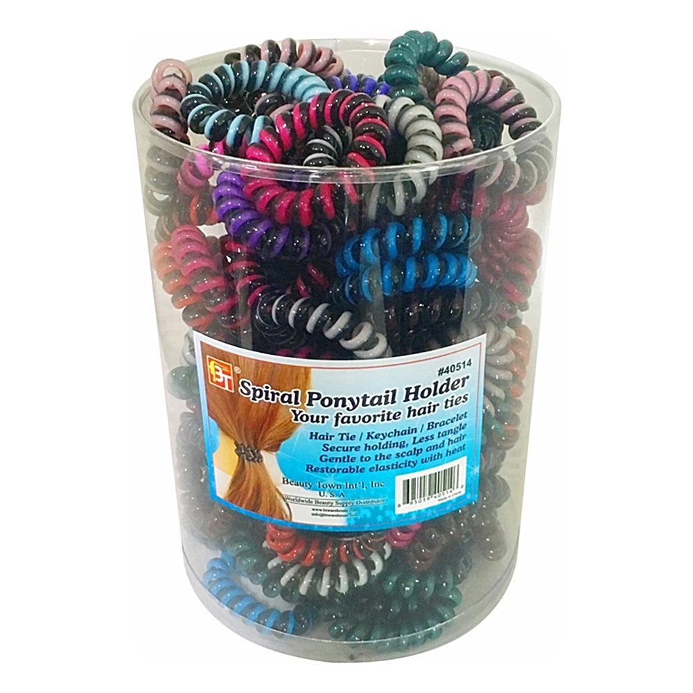 MEDIUM&THICK SPIRAL PONYTAIL HOLDER 120PCS
