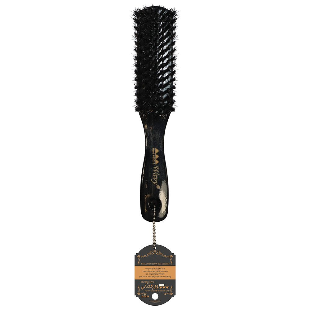 WAVY WAVE BRUSH "HARD" BLACK (50% BOAR - 50% NYLON)