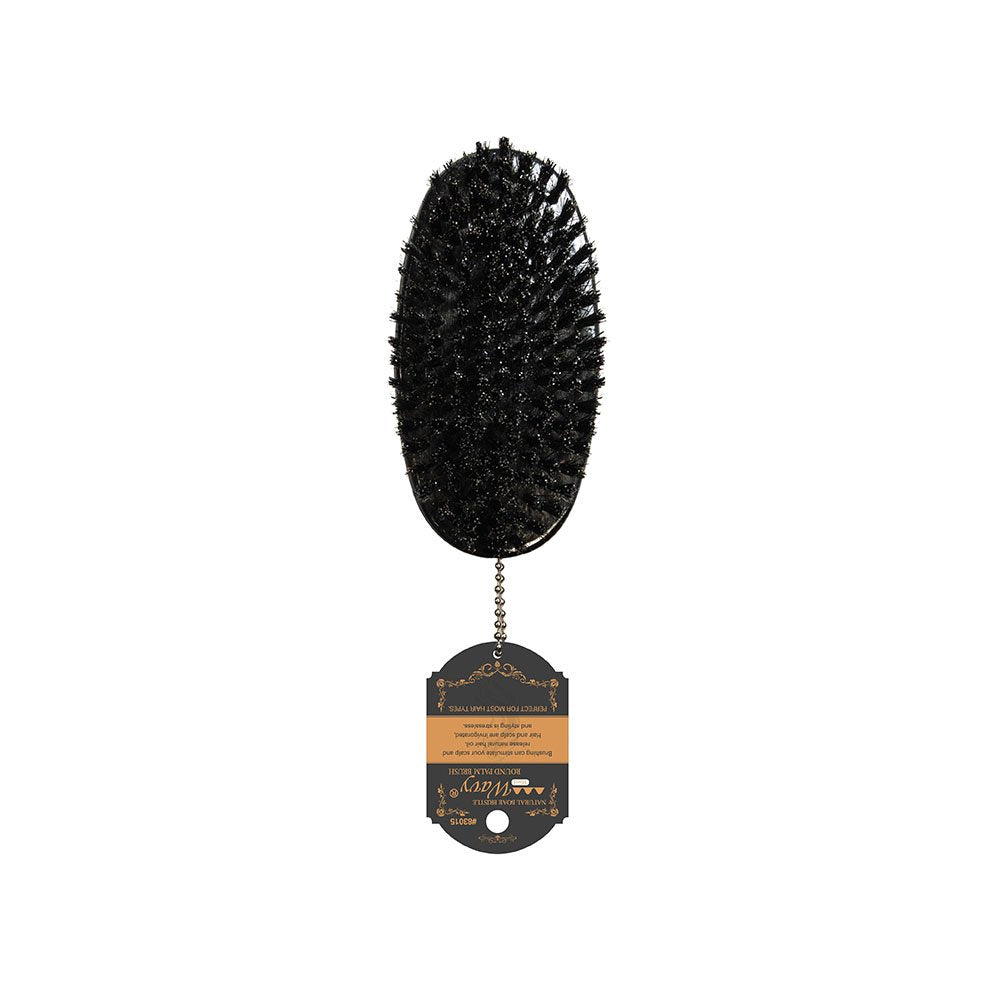 WAVY WAVE BRUSH "HARD" BLACK (50% BOAR - 50% NYLON)