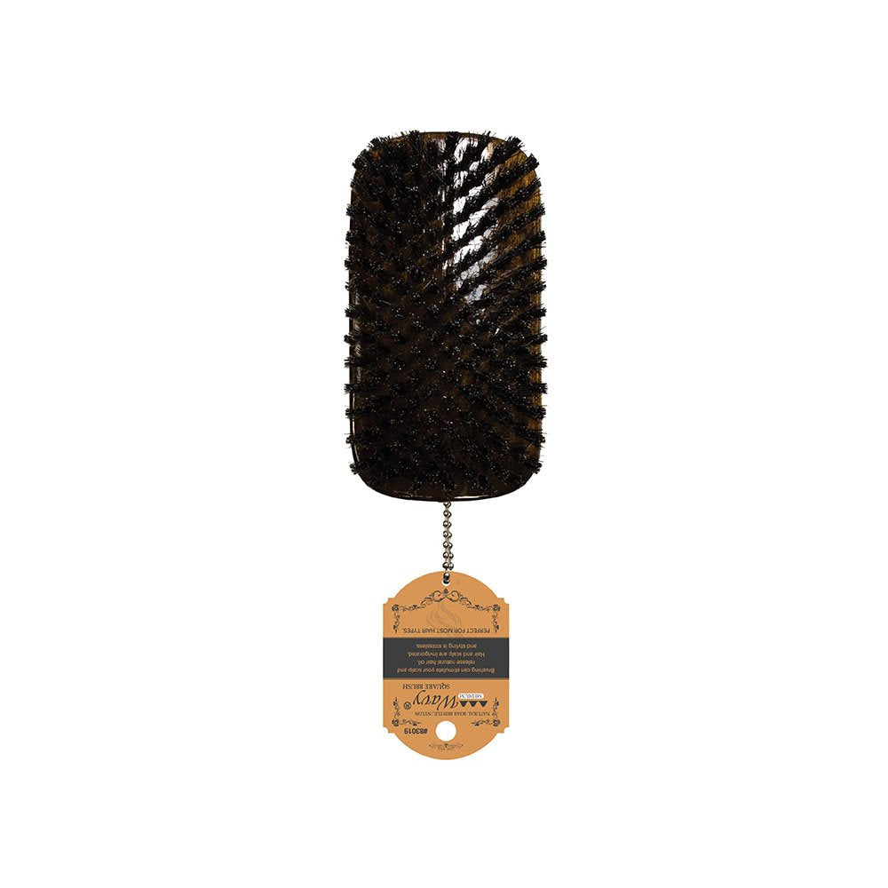 WAVY WAVE BRUSH "MEDIUM" LIGHT WOOD (50% BOAR - 50% NYLON)