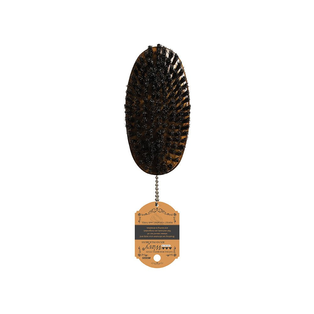 WAVY WAVE BRUSH "MEDIUM" LIGHT WOOD (50% BOAR - 50% NYLON)