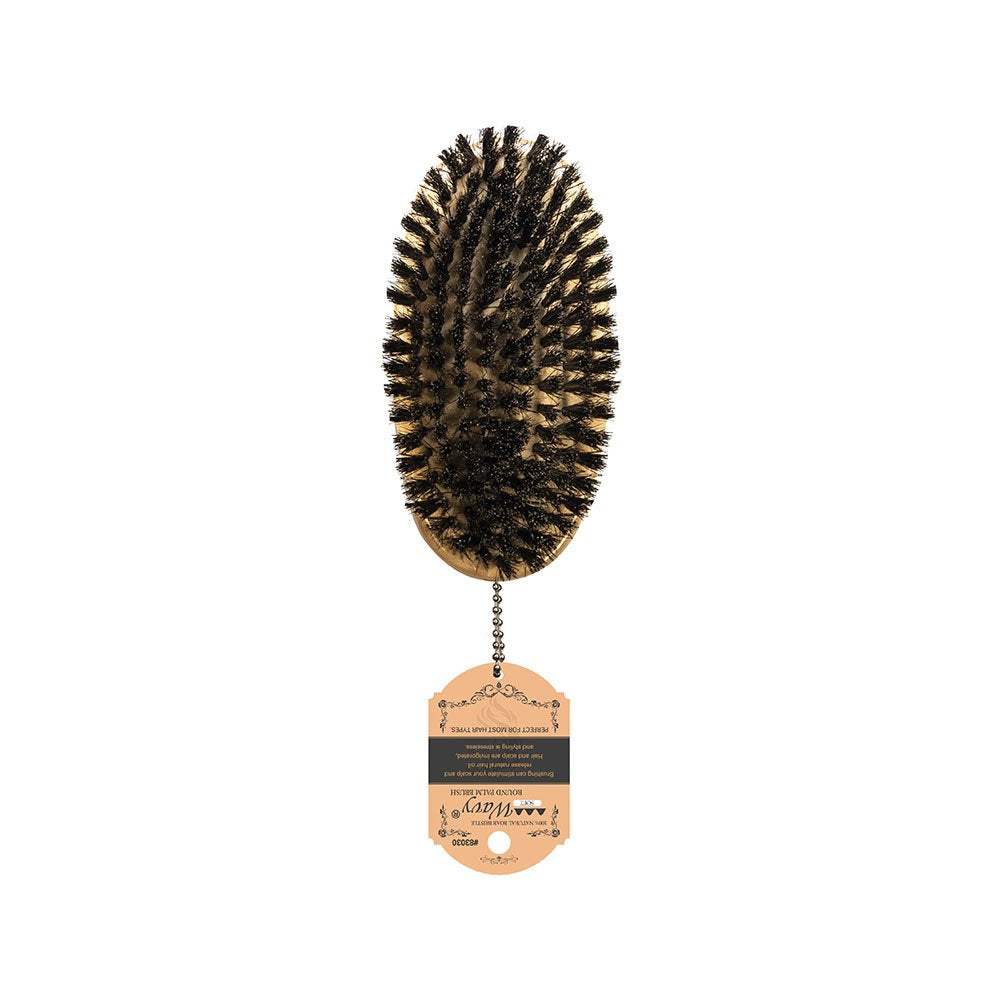 WAVY WAVE BRUSH "SOFT" NATURAL WOOD (100% BOAR BRISTLE)